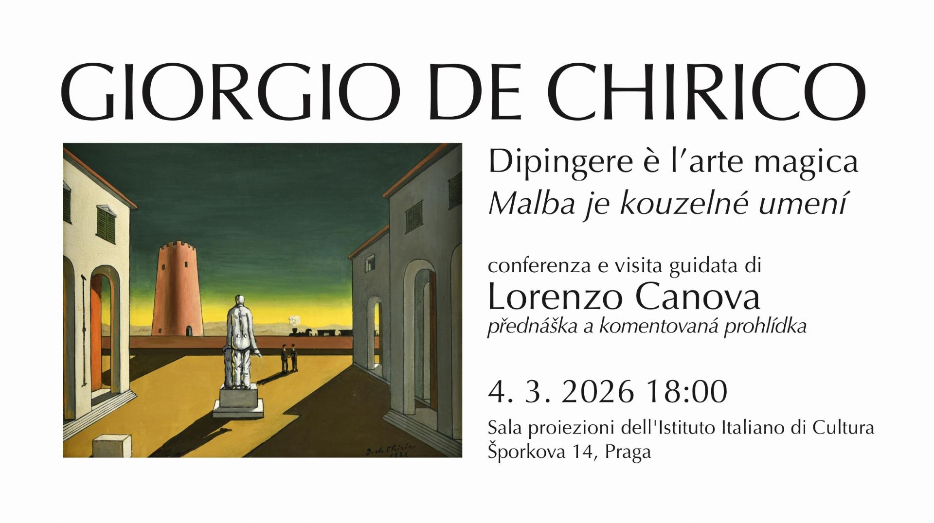 5 de Chirico banner conferenza