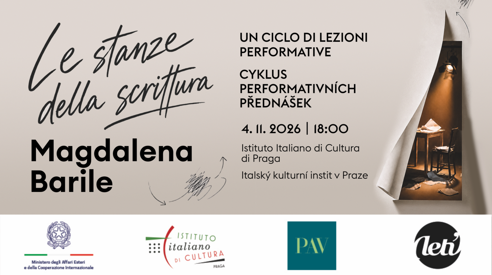 Le stanze della scrittura banner CZ IT